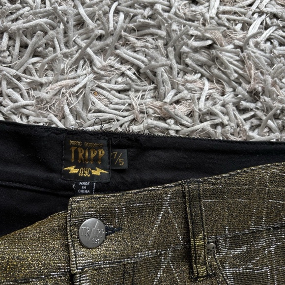 Tripp NYC Skinny Gold / Silver Cotton Spandex *VINTAGE* Sz 27❤️ - Picture 6 of 10